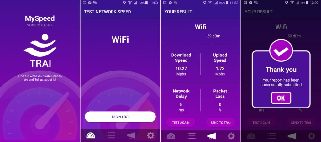 TRAI-Myspeed-app-test-internet-speed