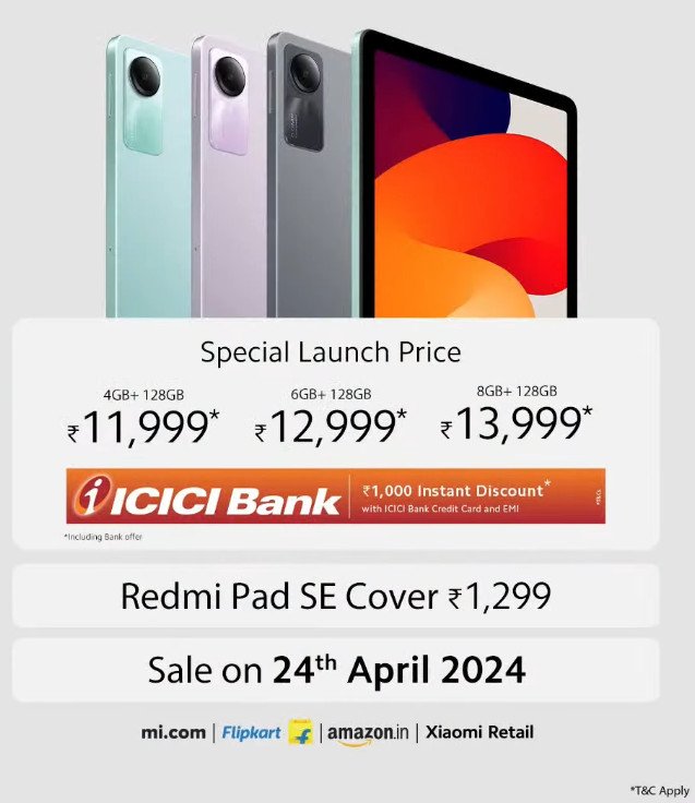 Xiaomi Redmi Pad SE Price in India