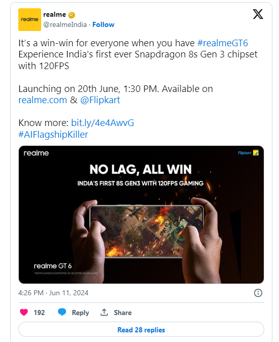 realme gt 6 twitter