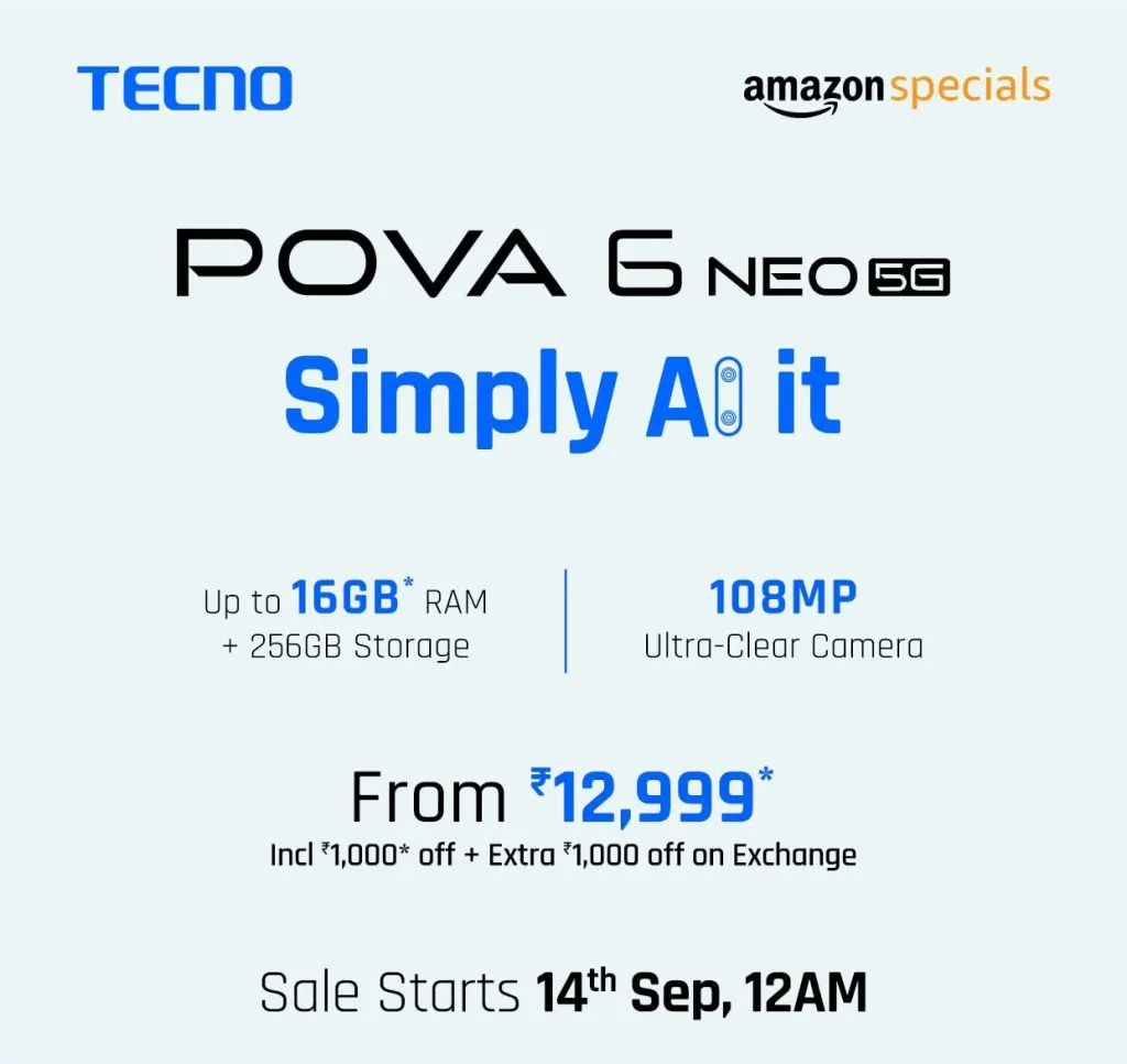 TECNO POVA 6 NEO 5G offer TECNO POVA 6 NEO 5G offer