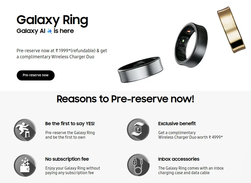 Samsung Galaxy Pre-Reservation in India